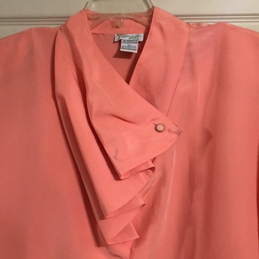 Peach Blouse With Draped Button Front - image 2